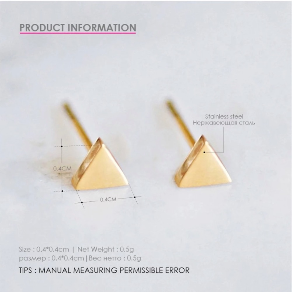 Stainless Steel Stud Earrings - Picture 2 of 5